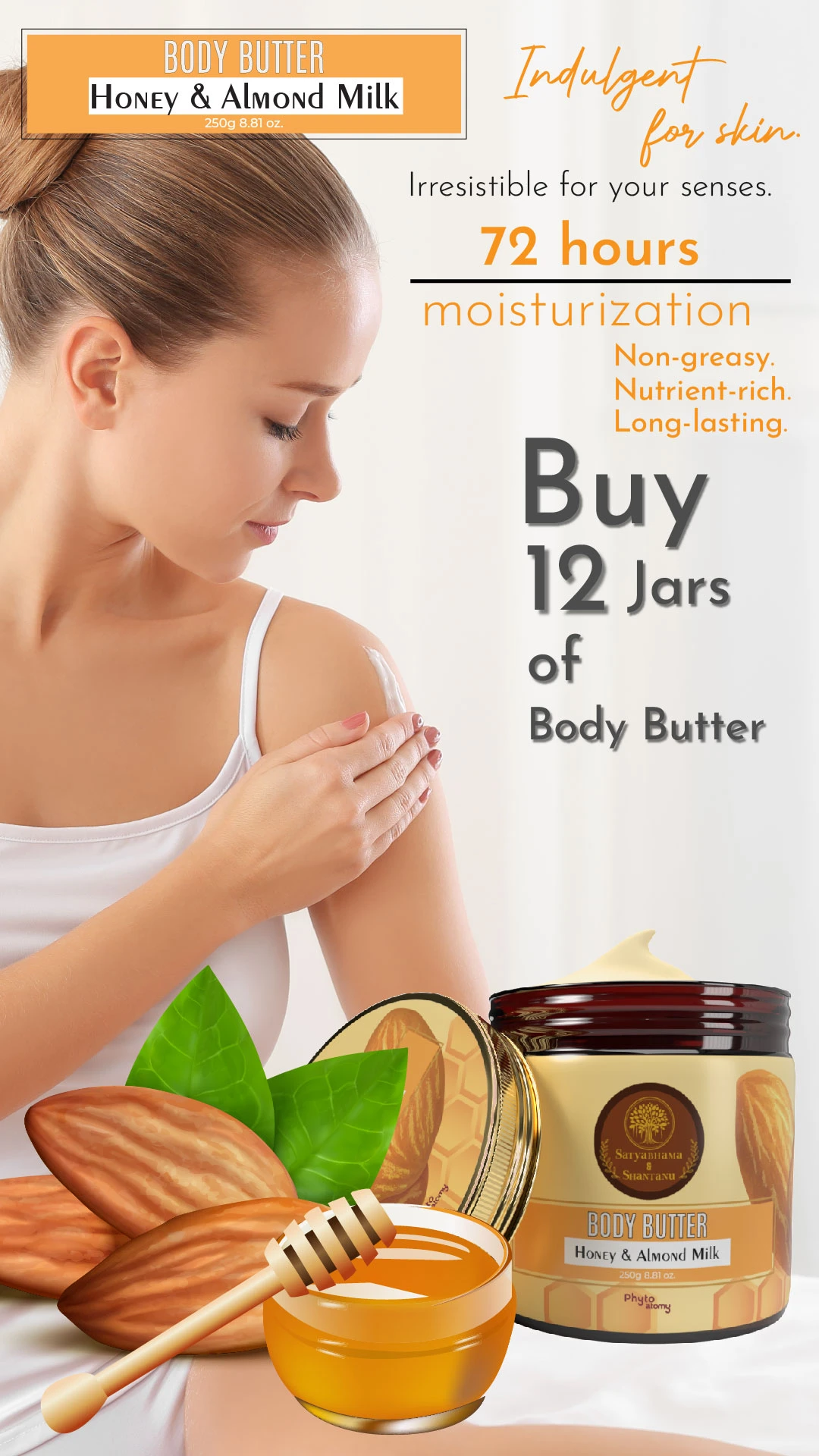 RBV B2B Honey & Almond Milk Body Butter (250g)-12 Pcs.